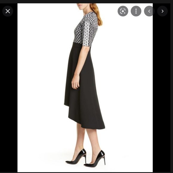 ted baker aggigi tulip skirted bodycon dress in black size 2 nwot - Picture 3 of 11